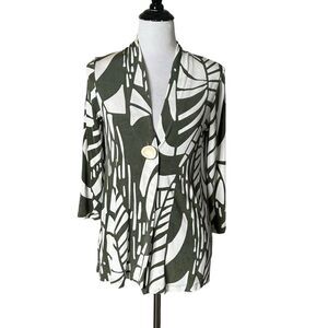Chico's Travelers Cardigan Size 0 S Green Slinky Stretch Luxury Travel Piece‎